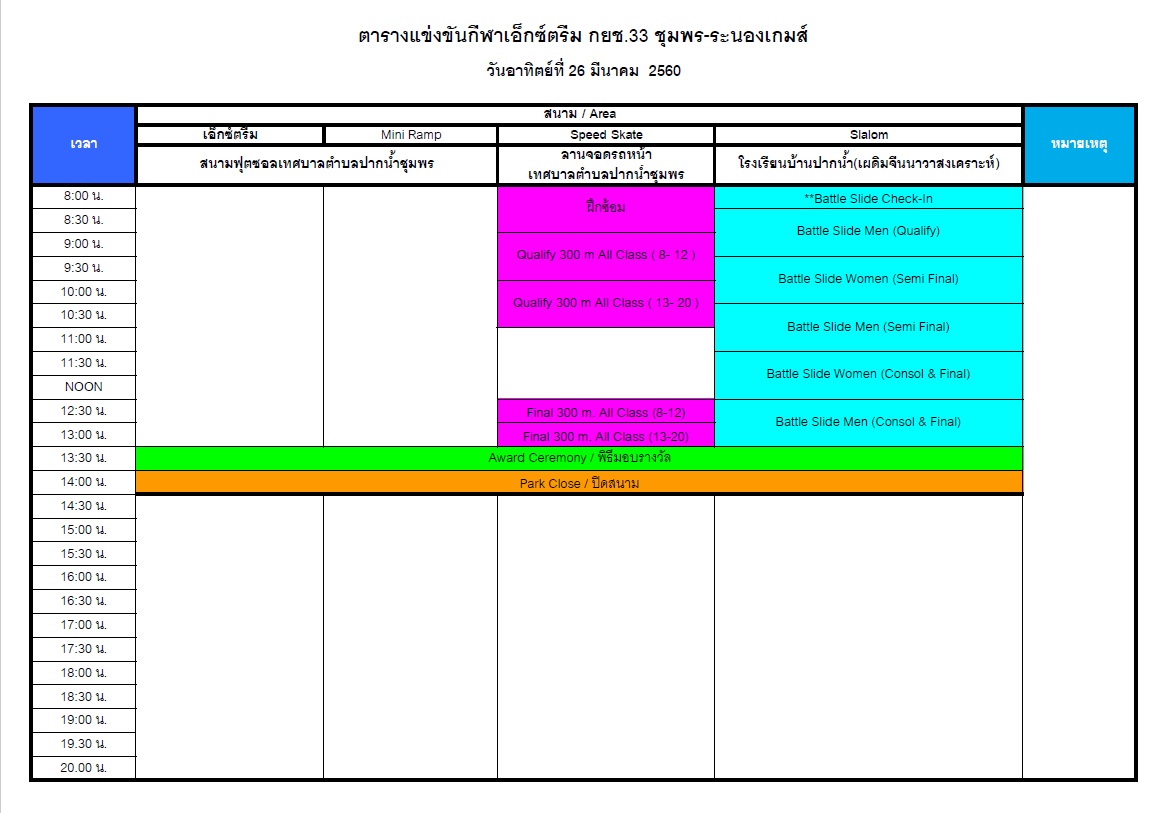 การแข่งขันกีฬาเอ็กซ์ตรีม กยช. 33 ชุมพร-ระนองเกมส์