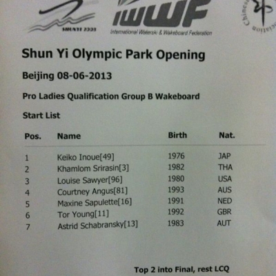 Shun Yi Plympic Cable Park ที่เมือง Beijing 7 - 9 มิถุนายน 2556