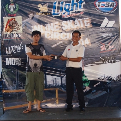 ภาพรับรางวัล Singha Light Inline skate Circuit 2014