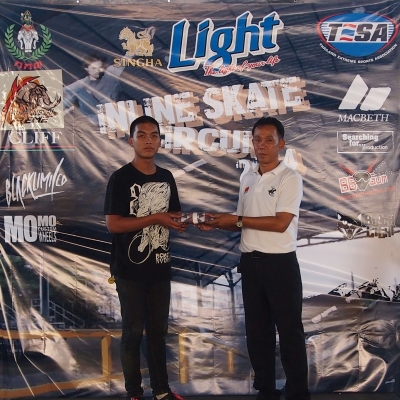 ภาพรับรางวัล Singha Light Inline skate Circuit 2014