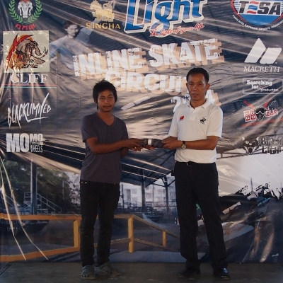 ภาพรับรางวัล Singha Light Inline skate Circuit 2014