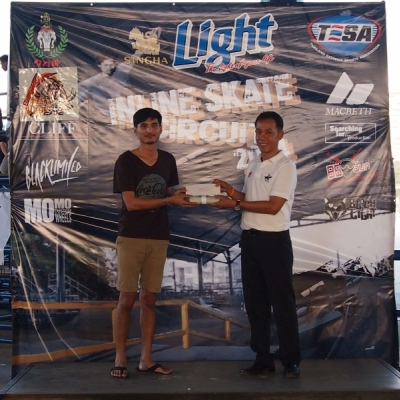 ภาพรับรางวัล Singha Light Inline skate Circuit 2014