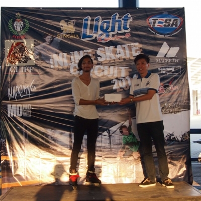 ภาพรับรางวัล Singha Light Inline skate Circuit 2014