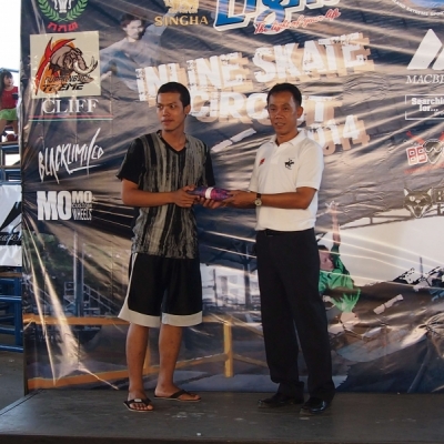 ภาพรับรางวัล Singha Light Inline skate Circuit 2014