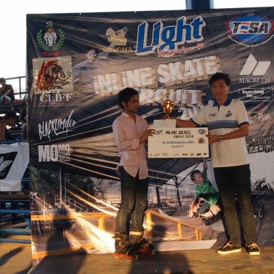 ภาพรับรางวัล Singha Light Inline skate Circuit 2014