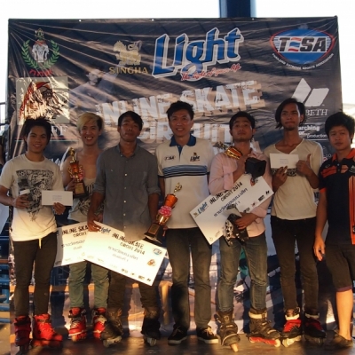 ภาพรับรางวัล Singha Light Inline skate Circuit 2014