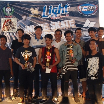 ภาพรับรางวัล Singha Light Inline skate Circuit 2014