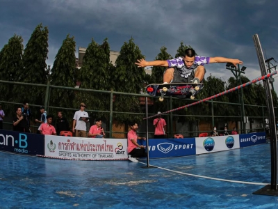 พีรพัฒน์ ชำนาญราช นักกีฬา skateboard ตัวแทนจังหวัดกำแพงเพชร คว้าเหรียญทอง